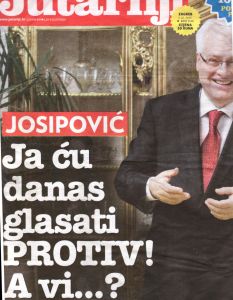 Naslovnica Jutarnjeg lista na dan referenduma, 1. 12. 2013.