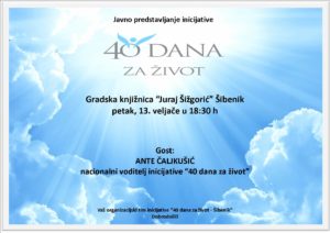 40 DANA ZA u017DIVOT - JAVNO PREDSTAVLJANJE  INICIJATIVE