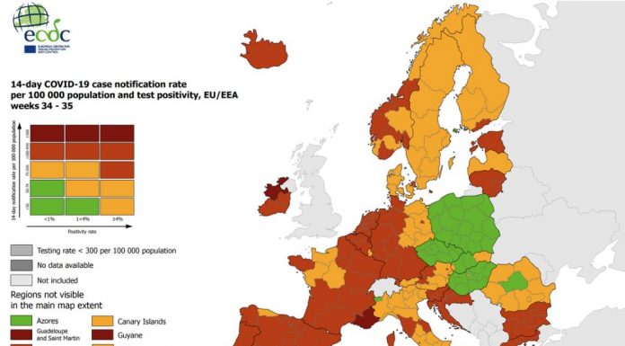 ECDC: Cijela Hrvatska u crvenom